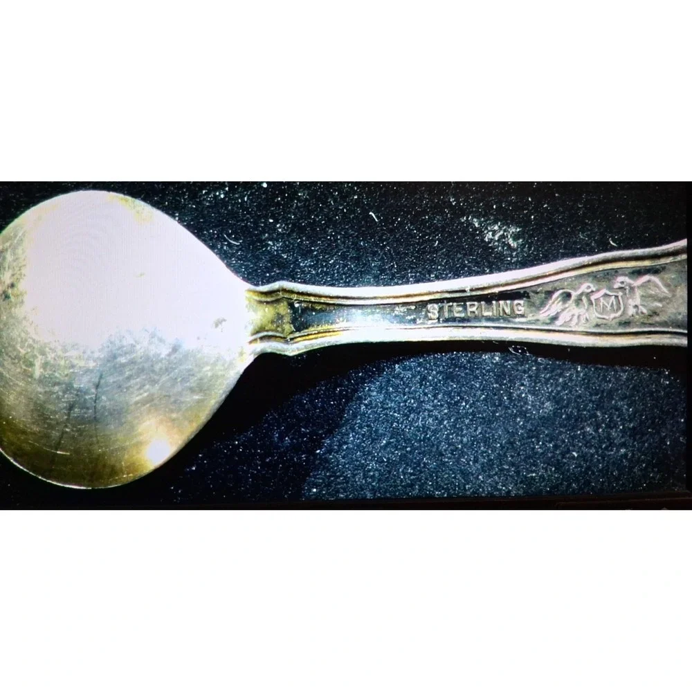Sterling Silver Pair Baker Manchester  Salt Spoons Appx. .3 oz total weight